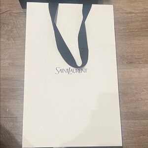 Saint Laurent Cream and Black Tote Bag